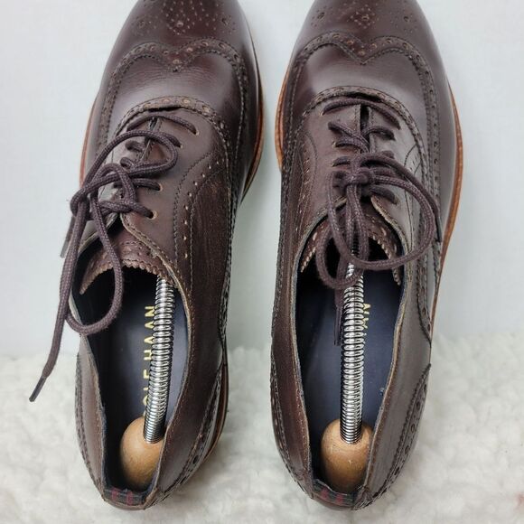 Cole Haan Grand OS Mens Shoes Size 10M Brown Leather Wingtip Oxford C31330 main image 5